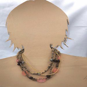 Stone and Bead Necklace 16"